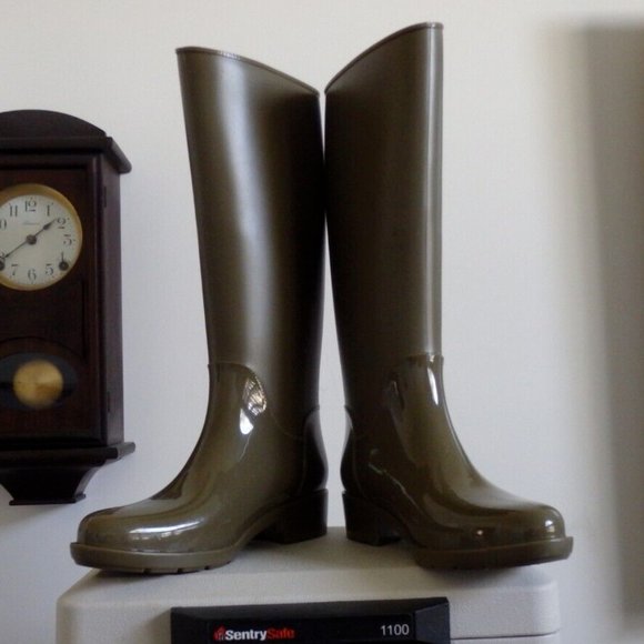 Olive Greem Sam Eddelman rubber rain boots wellies size 9 - Picture 2 of 5